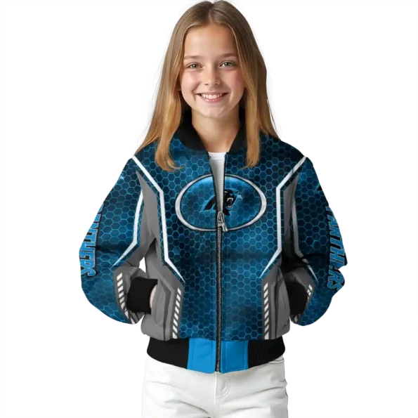 customized carolina panthers power plate blue bomber jacket top rated