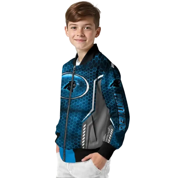 customized carolina panthers power plate blue bomber jacket trendy