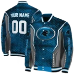 customized carolina panthers power plate blue varsity jacket best selling.webp