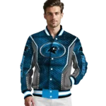customized carolina panthers power plate blue varsity jacket best selling.webp