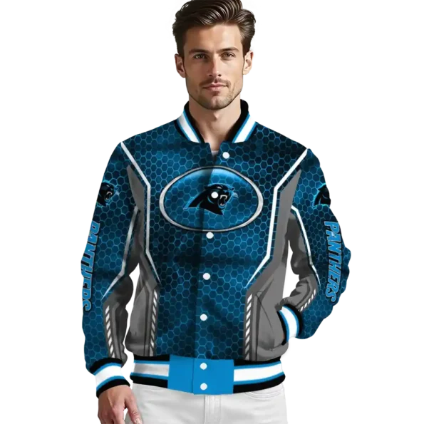 customized carolina panthers power plate blue varsity jacket high quality.webp