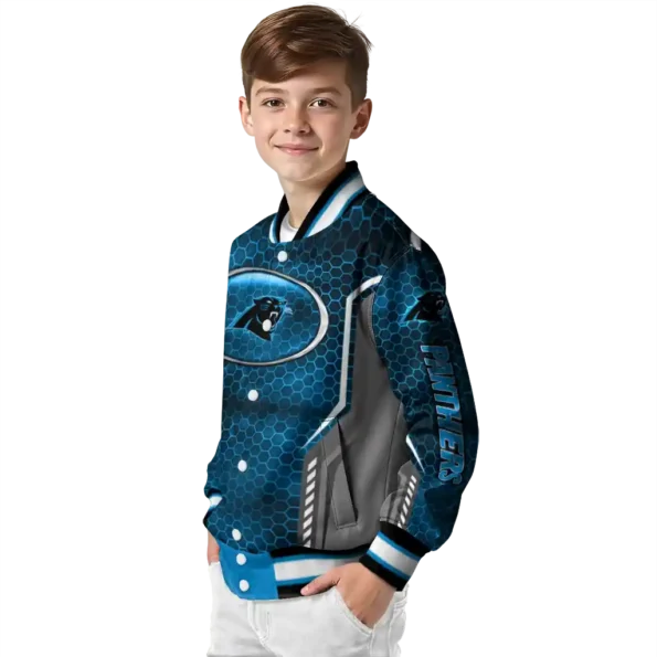 customized carolina panthers power plate blue varsity jacket trendy.webp