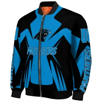 customized carolina panthers spider mark blue black crocs bomber jacket best selling