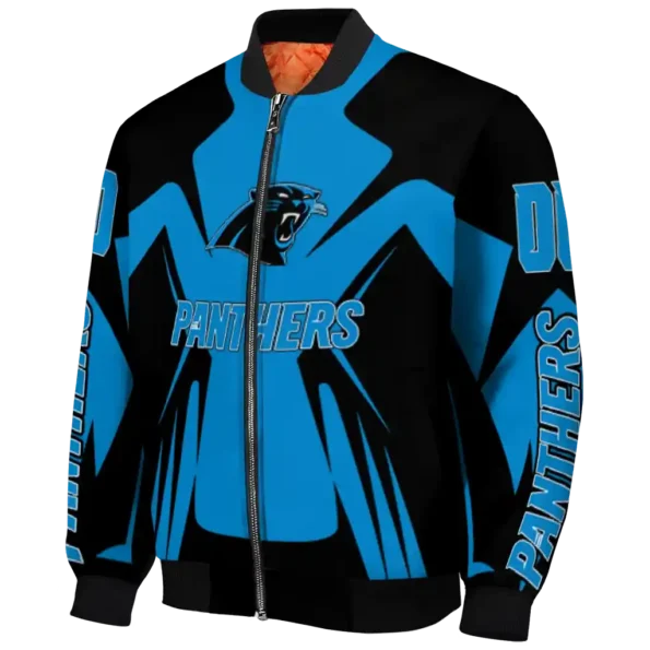 customized carolina panthers spider mark blue black crocs bomber jacket best selling