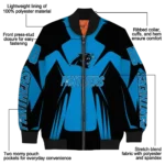 customized carolina panthers spider mark blue black crocs bomber jacket best selling