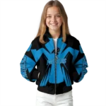 customized carolina panthers spider mark blue black crocs bomber jacket best selling