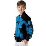 customized carolina panthers spider mark blue black crocs bomber jacket best selling
