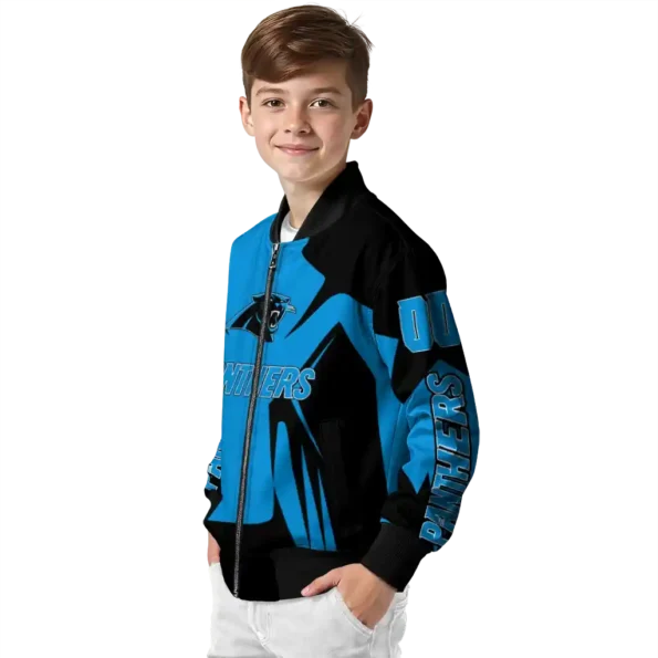 customized carolina panthers spider mark blue black crocs bomber jacket trendy