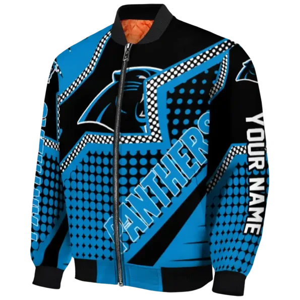 customized carolina panthers star burst blue bomber jacket best selling