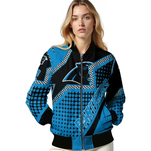 customized carolina panthers star burst blue bomber jacket latest model