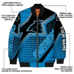 customized carolina panthers star burst blue bomber jacket best selling