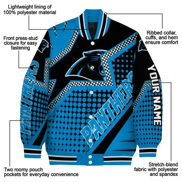customized carolina panthers star burst blue varsity jacket new arrival.webp