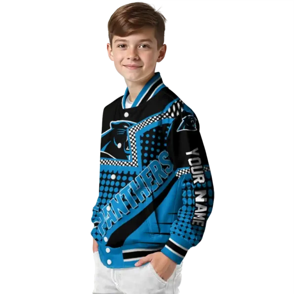 customized carolina panthers star burst blue varsity jacket trendy.webp