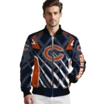 customized chicago bears chevron angles blue bomber jacket best selling