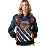 customized chicago bears chevron angles blue bomber jacket best selling