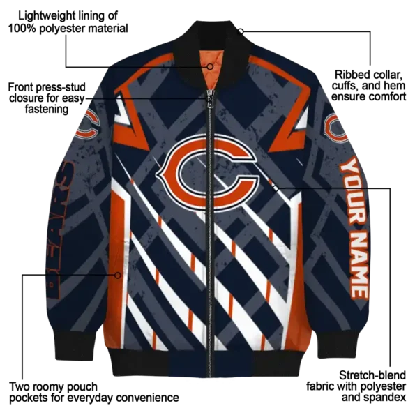 customized chicago bears chevron angles blue bomber jacket new arrival