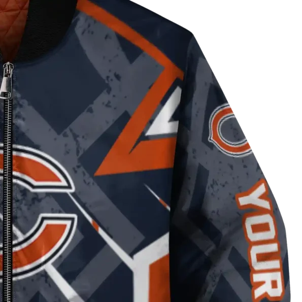customized chicago bears chevron angles blue bomber jacket premium grade