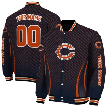 customized chicago bears chevron arrow blue varsity jacket fashion forward.webp