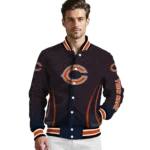 customized chicago bears chevron arrow blue varsity jacket best selling.webp