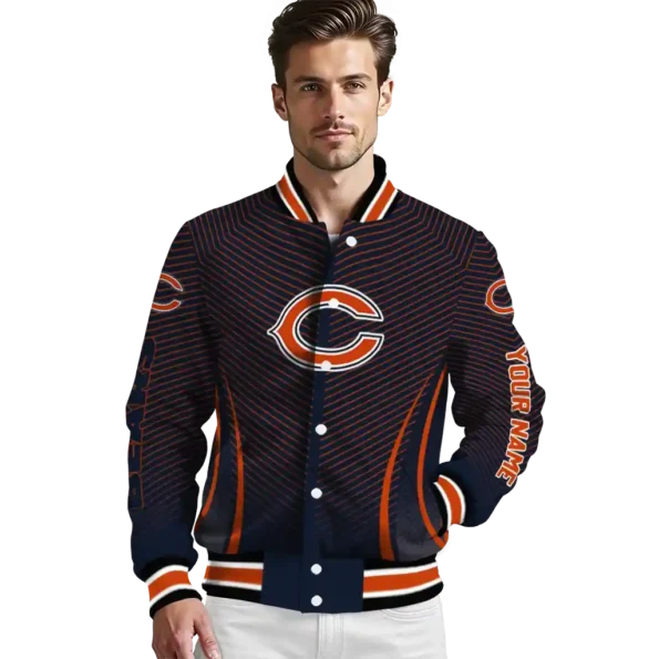 customized chicago bears chevron arrow blue varsity jacket high quality.webp