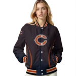 customized chicago bears chevron arrow blue varsity jacket best selling.webp