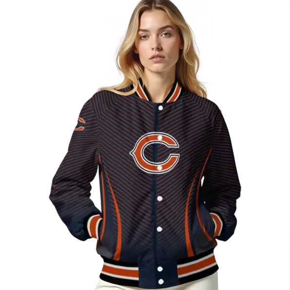 customized chicago bears chevron arrow blue varsity jacket latest model.webp