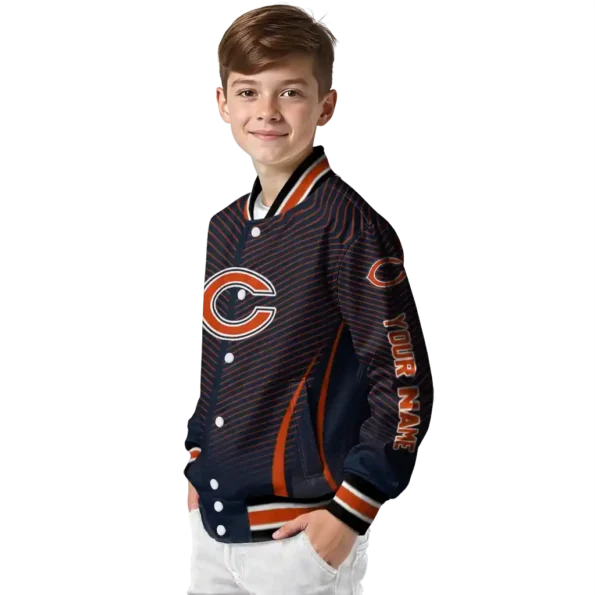 customized chicago bears chevron arrow blue varsity jacket trendy.webp