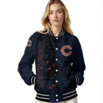 customized chicago bears hexagon cluster blue black varsity jacket best selling.webp