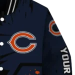 customized chicago bears hexagon cluster blue black varsity jacket best selling.webp