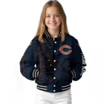 customized chicago bears hexagon cluster blue black varsity jacket best selling.webp