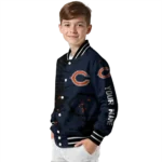 customized chicago bears hexagon cluster blue black varsity jacket best selling.webp