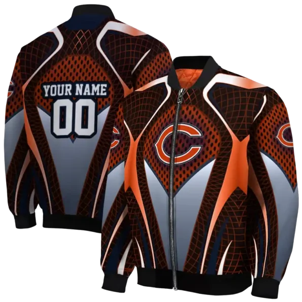 customized chicago bears mesh chest orange crocs black bomber jacket fashion forward
