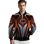customized chicago bears mesh chest orange crocs black bomber jacket best selling