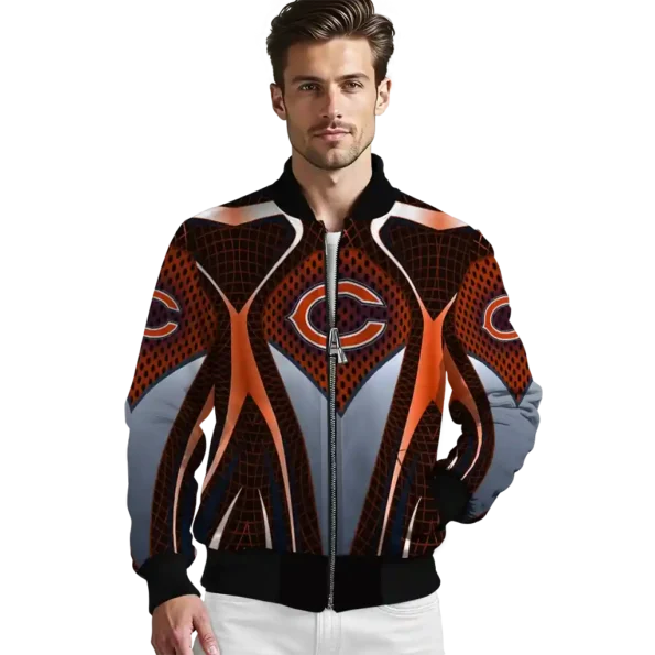 customized chicago bears mesh chest orange crocs black bomber jacket high quality