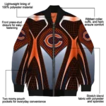 customized chicago bears mesh chest orange crocs black bomber jacket best selling
