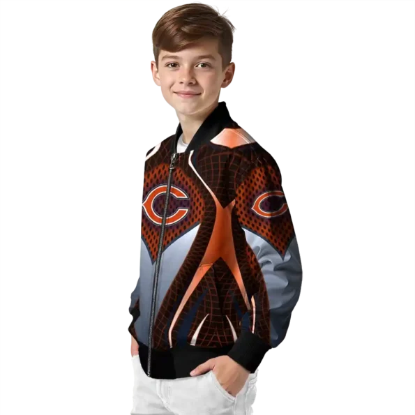 customized chicago bears mesh chest orange crocs black bomber jacket trendy