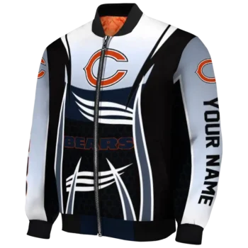 customized chicago bears mesh effect blue black bomber jacket best selling