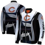 customized chicago bears mesh effect blue black bomber jacket best selling