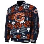 customized chicago bears pyramid shapes blue varsity jacket best selling.webp