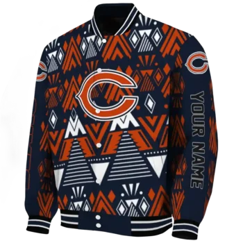 customized chicago bears pyramid shapes blue varsity jacket best selling.webp