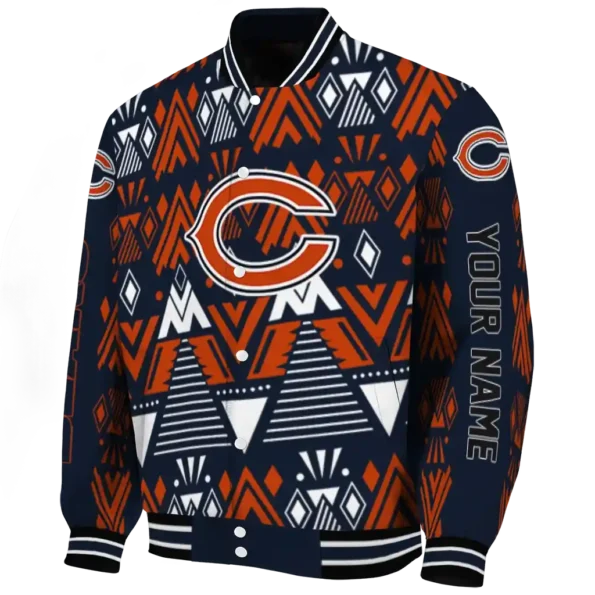 customized chicago bears pyramid shapes blue varsity jacket best selling.webp