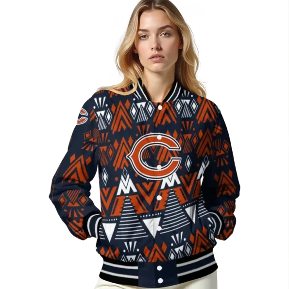 customized chicago bears pyramid shapes blue varsity jacket latest model.webp