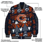 customized chicago bears pyramid shapes blue varsity jacket best selling.webp