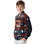 customized chicago bears pyramid shapes blue varsity jacket best selling.webp
