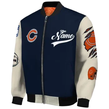 customized chicago bears razorback outline blue nude bomber jacket best selling