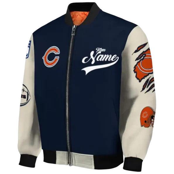 customized chicago bears razorback outline blue nude bomber jacket best selling