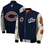 customized chicago bears razorback outline blue nude bomber jacket best selling