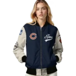 customized chicago bears razorback outline blue nude bomber jacket best selling