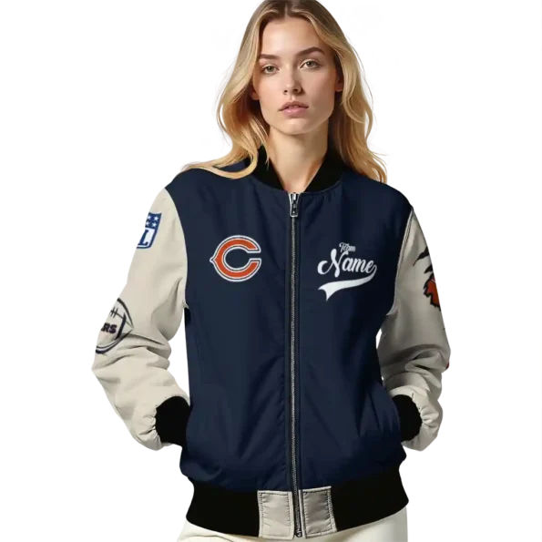 customized chicago bears razorback outline blue nude bomber jacket latest model