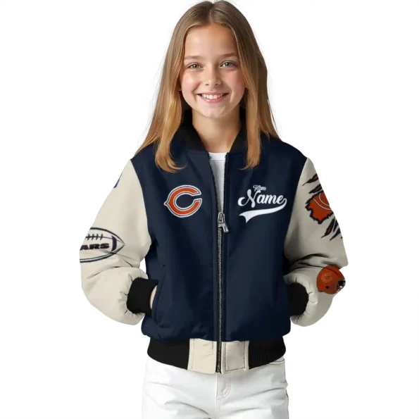 customized chicago bears razorback outline blue nude bomber jacket top rated